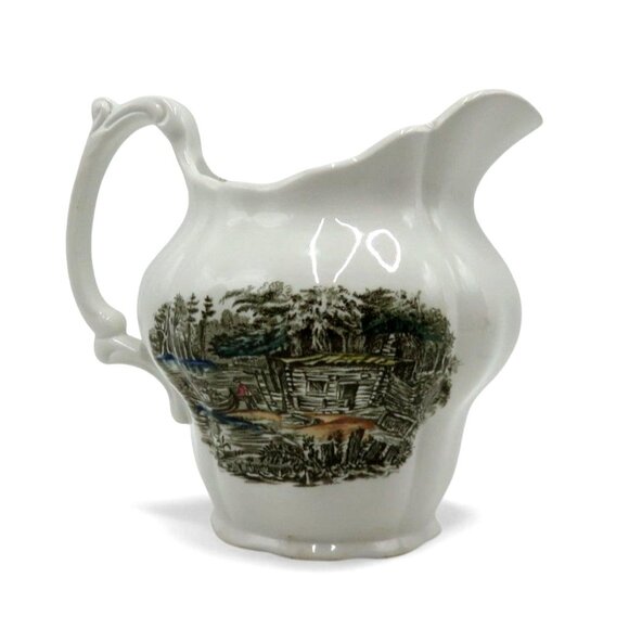 RIDGWAY A Shanty On Lake Chaudiere CREAMER Pitcher English Vintage - Picture 1 of 11